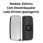 Espelho Retrovisor Elétrico Direito Convexo MB Atego Axor 2014/ c/ Desembaçador Bepo