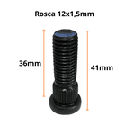 Parafuso Roda Dianteira A C D20 S10 Blazer Opala Caravan Silverado GM Chevrolet M12x1,5mm x 41mm Curto