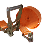 Conjunto Cinta Catraca de Cargas 5.000kg Laranja para Amarração Caminhão Carreta