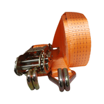 Conjunto Cinta Catraca de Cargas 5.000kg Laranja para Amarração Caminhão Carreta