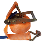 Conjunto Cinta Catraca de Cargas 5.000kg Laranja para Amarração Caminhão Carreta