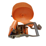 Conjunto Cinta Catraca de Cargas 5.000kg Laranja para Amarração Caminhão Carreta