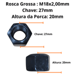 Porca de Roda Raiada 18mm CH27 Scania Carreta ZM 2901810