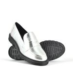 Mocassim Feminino Couro Prata