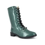 Bota Coturno Clássico Couro Verde 