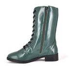 Bota Coturno Clássico Couro Verde 