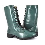 Bota Coturno Clássico Couro Verde 