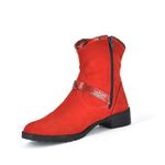 Bota Feminina Nobuck Vermelho