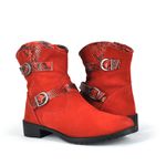 Bota Feminina Nobuck Vermelho