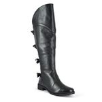 Bota Over The Knee Couro Preto Laços
