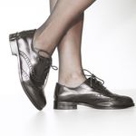 Oxford Feminino Couro Preto