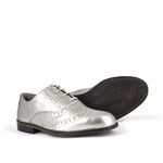 Oxford Feminino Couro Prata
