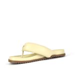 Chinelo Puffer Couro Creme