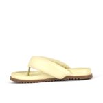 Chinelo Puffer Couro Creme
