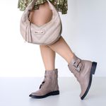 Bota Coturno Feminino Cinza