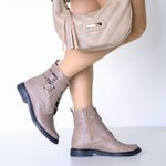 Bota Coturno Feminino Cinza