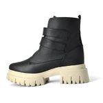 Bota Tratorada Couro Preto e Solado Off White.