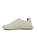 Tênis Masculino Lona Off White e Elástico Marrom