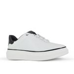 Tênis Masculino Couro Branco e Preto