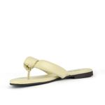 Chinelo Tira Puffer com Nó Couro Creme