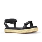 Sandália Flatform Couro Preto