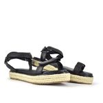 Sandália Flatform Couro Preto