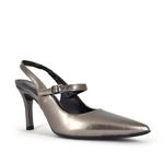Scarpin Couro Metalizado Ônix