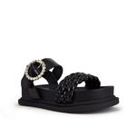 Sandália Flatform Couro Preto