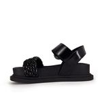 Sandália Flatform Couro Preto