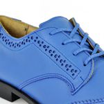 Sapato Oxford Feminino Couro Azul