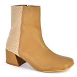 Bota Feminina Cano Curto Couro Caramelo