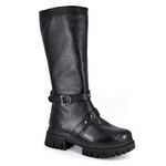 Bota Couro Preto com Spikes