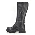 Bota Couro Preto com Spikes