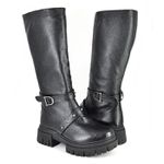 Bota Couro Preto com Spikes