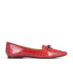 Mocassim Couro Croco Vermelho