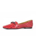 Mocassim Couro Croco Vermelho