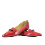 Mocassim Couro Croco Vermelho