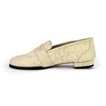 Mocassim Couro Croco Off White