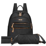 Kit Mochila Luxo Social com Bolsa e Porta Moedas Preto