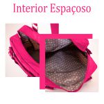 Bolsa 2 em 1 Vira Mochila Multifuncional Brilhosa Rosa Pink