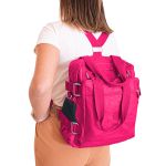 Bolsa 2 em 1 Vira Mochila Multifuncional Brilhosa Rosa Pink