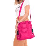 Bolsa 2 em 1 Vira Mochila Multifuncional Brilhosa Rosa Pink