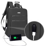 Mochila Com Cabo USB Entradas de Carregar Celular e Notebook Preta