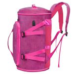 Mochila Bolsa Com Cabo USB Entradas de Carregar Celular e Notebook Rosa Pink