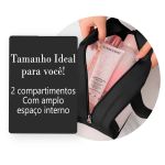 Necessaire Feminina Bolsa De Mão Passeio Moderna Preta