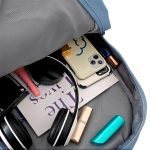 Kit Mochila Escolar Infantil Feminina Bolsas Estojo Azul Claro