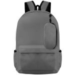 Mochila de Costas Escolar Casual Com Chaveiro Mini Bag Cinza