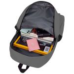 Mochila de Costas Escolar Casual Com Chaveiro Mini Bag Cinza