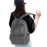 Mochila de Costas Escolar Casual Com Chaveiro Mini Bag Cinza