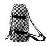 Mochila Média Quadriculada Estilo Escolar Juvenil Moderno Bolso Antifurto Quadriculada Branco e Preto